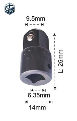Adaptador e redutor de tomada de impacto preto de 1/2&quot; com material CRV