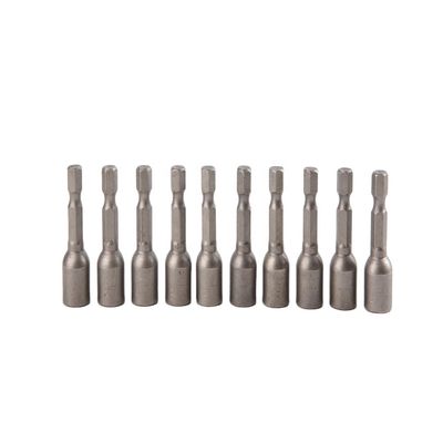 1/4in Drive Tamanho CRV Material 6.35 Hexagon 9mm*42mm*10PC Forte driver de porca magnética