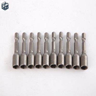 1/4in Drive Tamanho CRV Material 6.35 Hexagon 9mm*42mm*10PC Forte driver de porca magnética