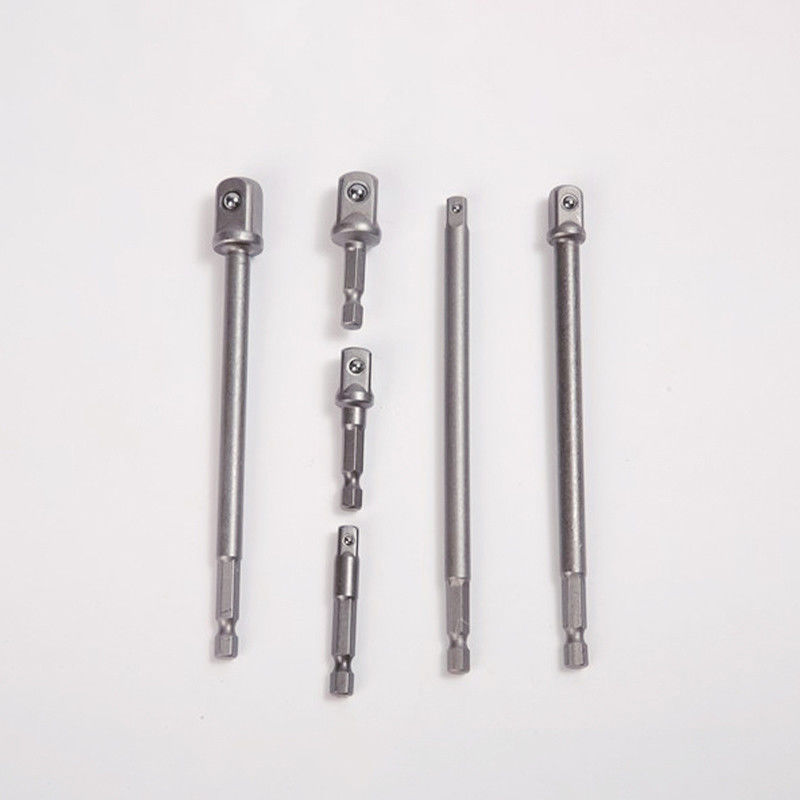 Material CRV Prata 1/4' 150MM 6&quot; 2&quot; Adaptador de tomada de mão/ Ferramenta elétrica Compativel