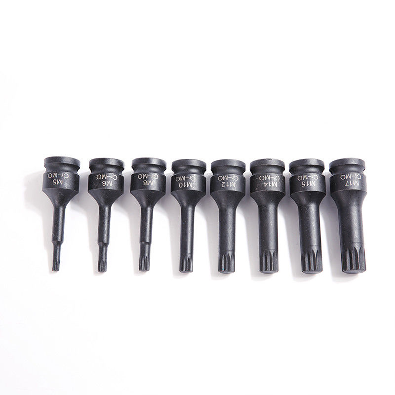 Forte e durável 8 pcs CR-MO M5 Hex Size Impact Socket Set para ferramenta elétrica manual