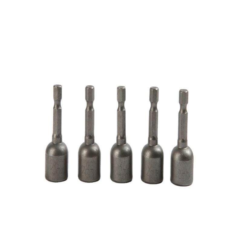 12mm*48mm*5PC CRV Magnético Nbut Driver Set com acabamento natural e 1/4 de polegada Drive Tamanho
