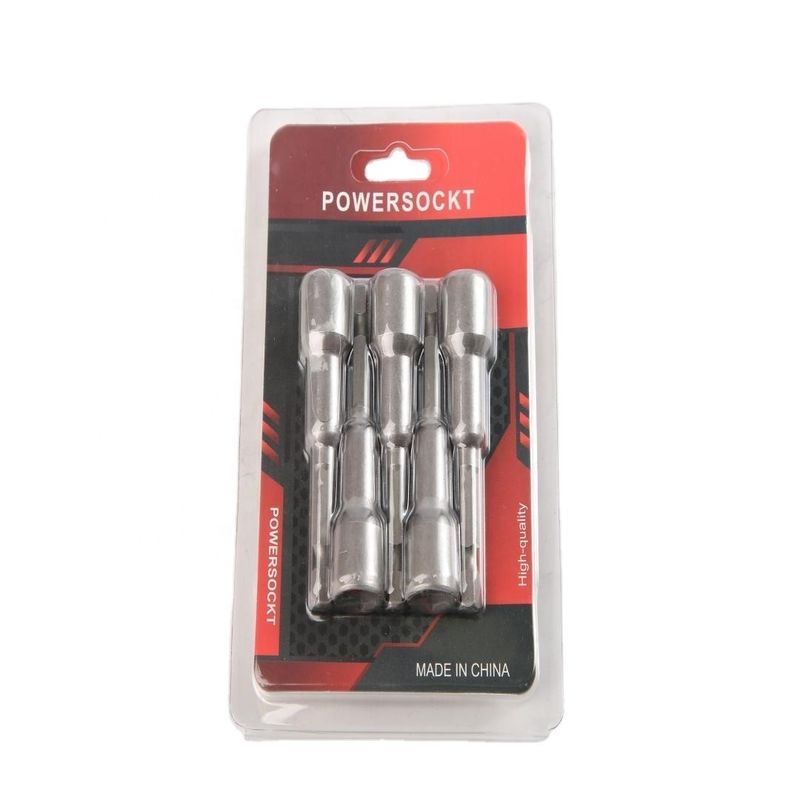 Material não classificado CRV 6.35 Hexagon 10mm*65mm*5PC Strong Magnetic Nut Driver Set