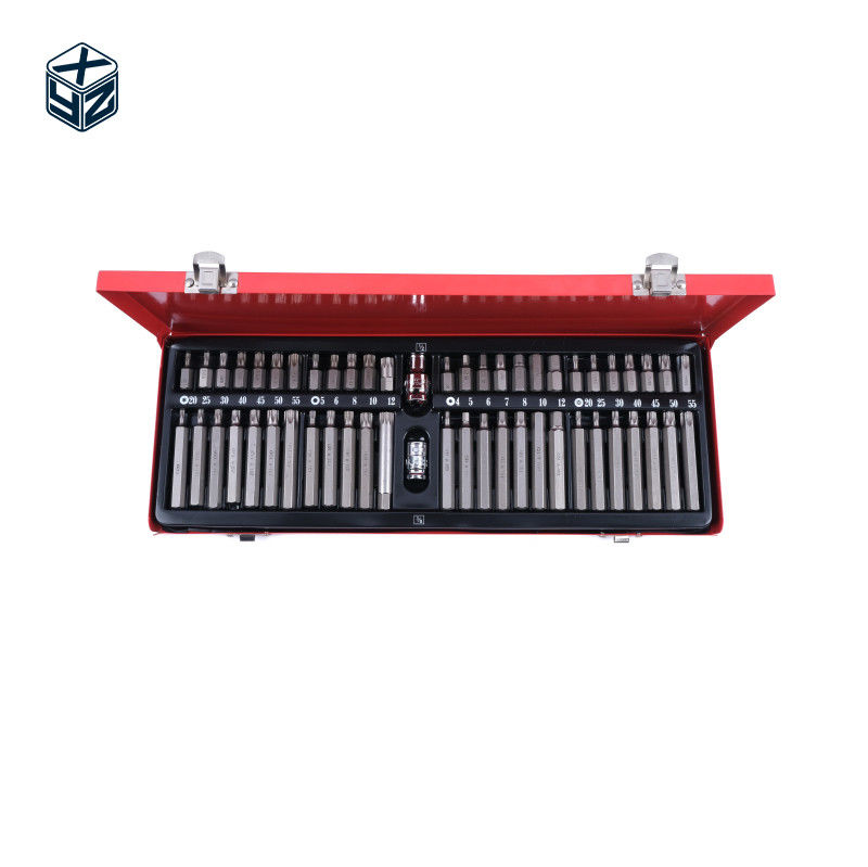 Multipurpose High Batch Head Precision Precision Machining CRV 54pcs Steel Box Bits Set para ferramentas manuais