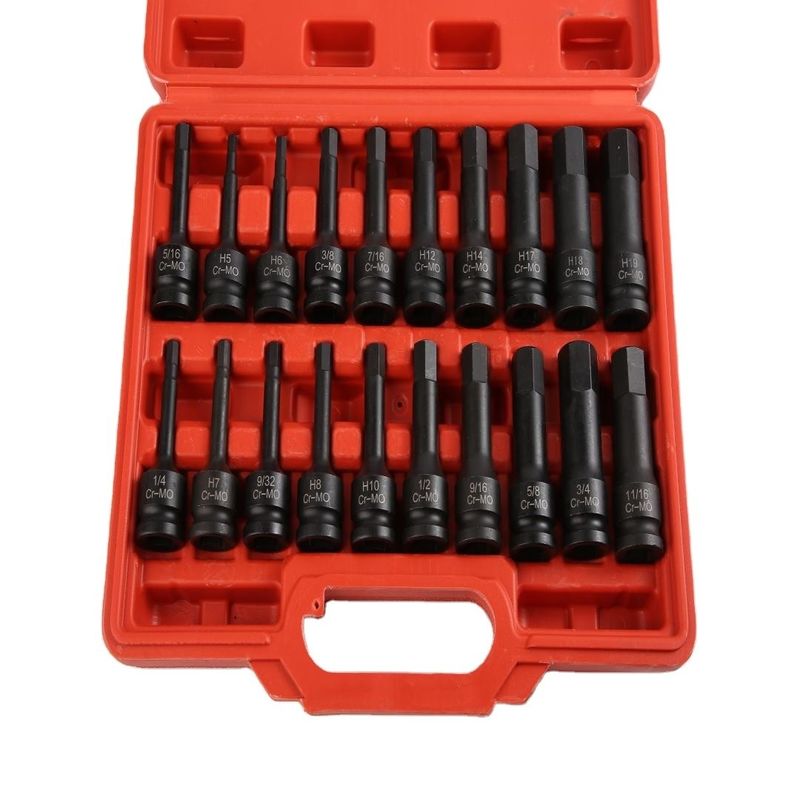 H5 a H19 20pcs conjunto de tomada de impacto feito de material CR-MO de alta durabilidade