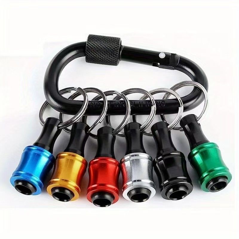 Acabamento de óxido preto 6pcs liberação rápida 1/4 polegada hex haste chave de fenda porta-bits