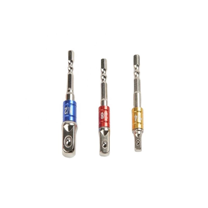 CRV Cromo Vanádio Aço Prata 1/4' 54' MM Adaptador Universal Socket